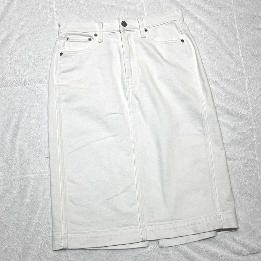 J Crew White Midi Skirt